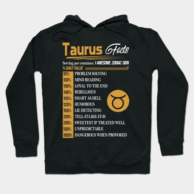 TAURUS FACTS Hoodie by BTTEES